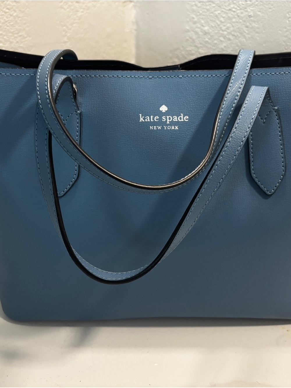 kate spade Leather Tote in Dusty Blue
